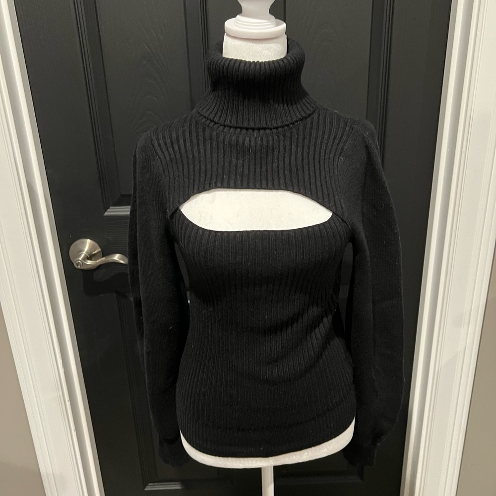 Black knit peek boo sweater